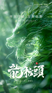龙抬头海报设计模板 