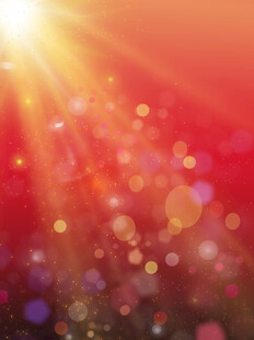 射光梦幻光芒炫彩光斑红色背景图