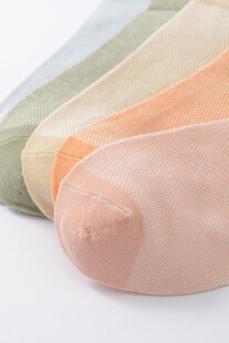 多彩纯色女士短袜一组