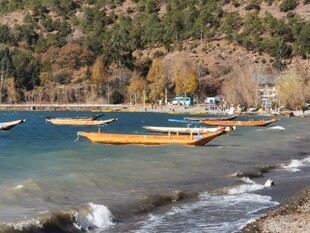 泸沽湖岸边