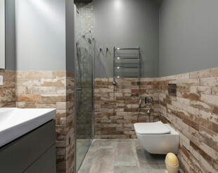 现代风砖砌墙面浴室