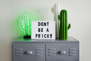 绿色仙人掌霓虹装饰摆件