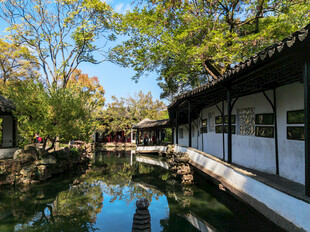 中式园林水景雅致风光