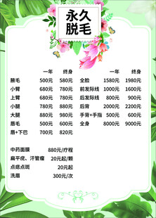 永久脱毛项目介绍海报