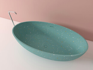 浅绿色椭圆形陶瓷洗手盆