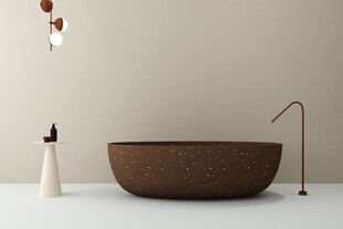 现代简约风格独立式棕色浴缸