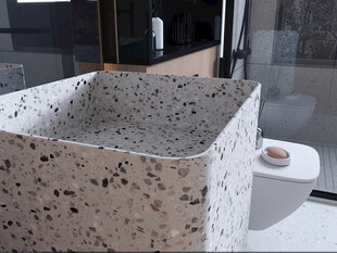 方形水磨石洗手台