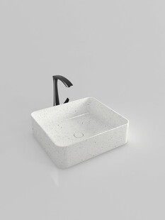 方形白色洗手盆及水龙头