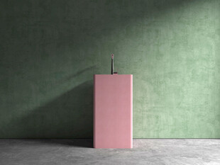 粉色立柱于简约空间