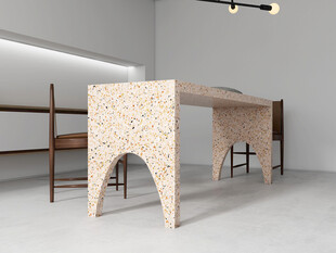 现代风格水磨石创意办公桌