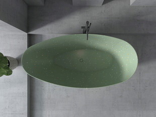 浅绿色椭圆形现代洗手盆