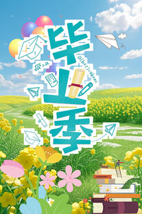 毕业季校园唯美插画