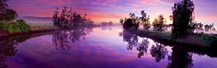 湖畔黄昏美景