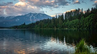 湖畔山林美景