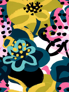 多彩抽象花卉图案设计