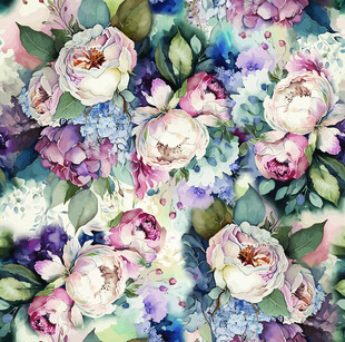 水彩花卉图案浪漫梦幻风