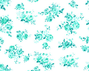 清新蓝绿花卉图案背景