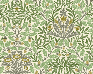 复古绿植花卉图案壁纸