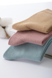 三色叠放柔软舒适袜子