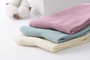 三色柔软叠放棉袜