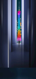 绚丽多彩的垂直条纹图案