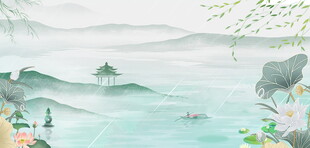 水墨山水园林诗意美景