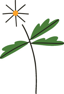 简约线条绘制的清新小花