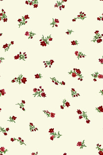 樱桃花卉图案的布料纹理