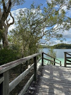 湖畔木栈道风景