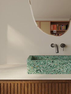 绿色水磨石洗手台设计