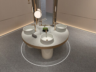 现代简约圆形餐桌布置