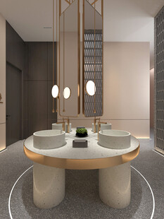 现代简约风双盆洗手台