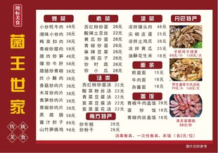 卤王世家卤味价目表