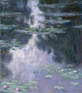 莫奈睡莲画作中的梦幻水景