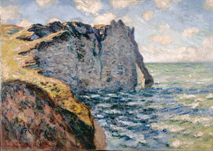 海边悬崖风景油画