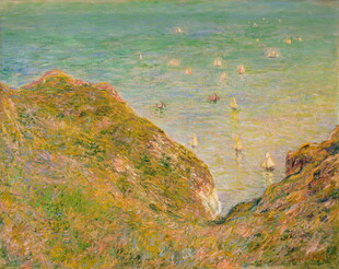 海边山丘风景油画
