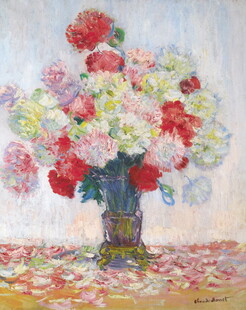 花瓶中的多彩花卉画作