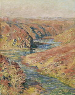 秋日河谷风景油画