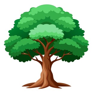 茂盛的卡通大树