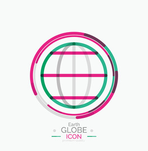 彩色地球图标设计