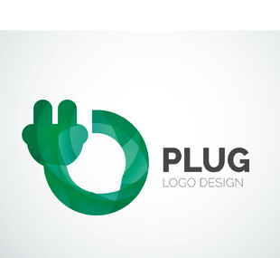 绿色插头标志设计