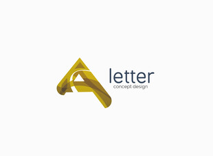 金色字母A标志设计