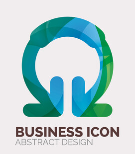 商务耳机抽象图标设计