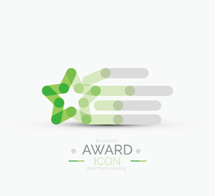 绿色星形奖杯标志设计