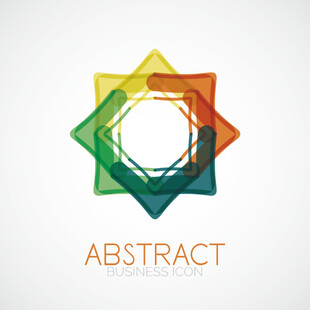 抽象几何多彩标志图案