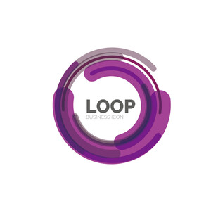 紫色环形LOOP标志设计