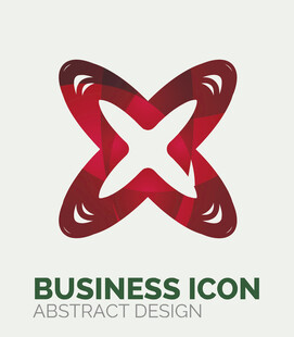 红色抽象商业图标设计