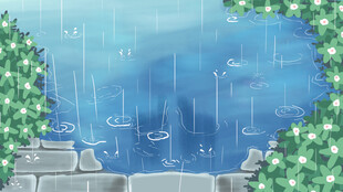梦幻海底雨中场景