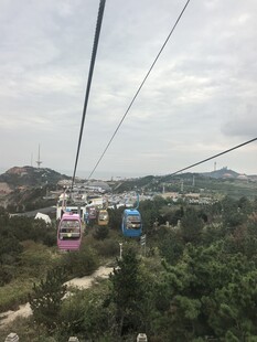 高空缆车穿梭山林美景