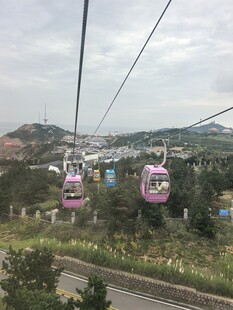 空中缆车穿梭于山林间